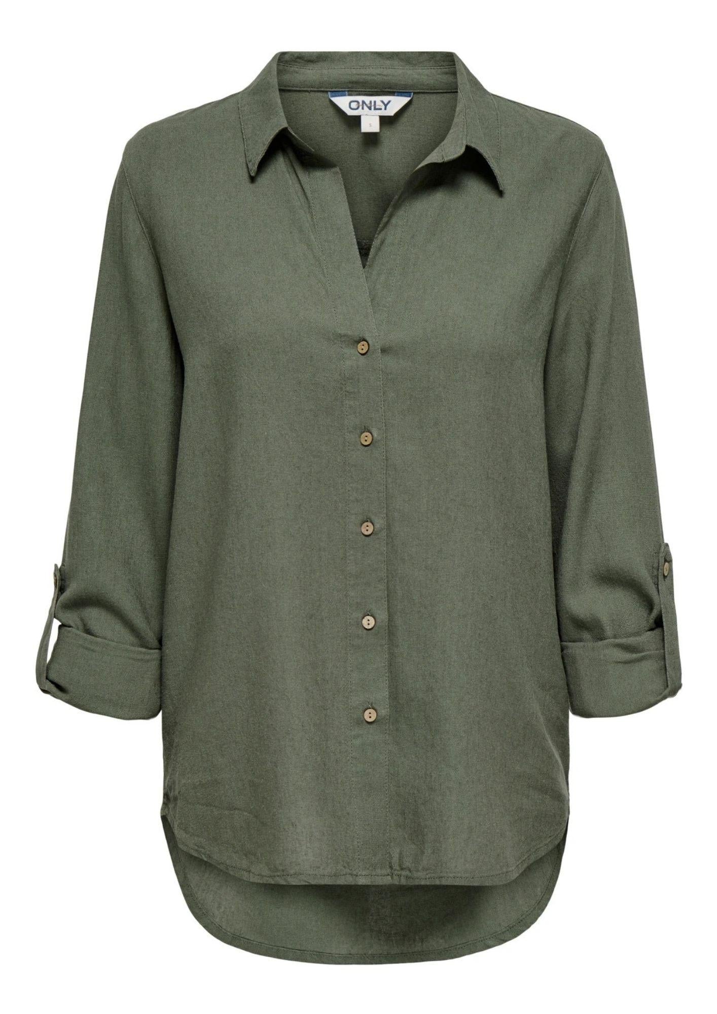 Only Camicia Donna Goa Verde Oliva 15363991 Smokey Olive ONLY 