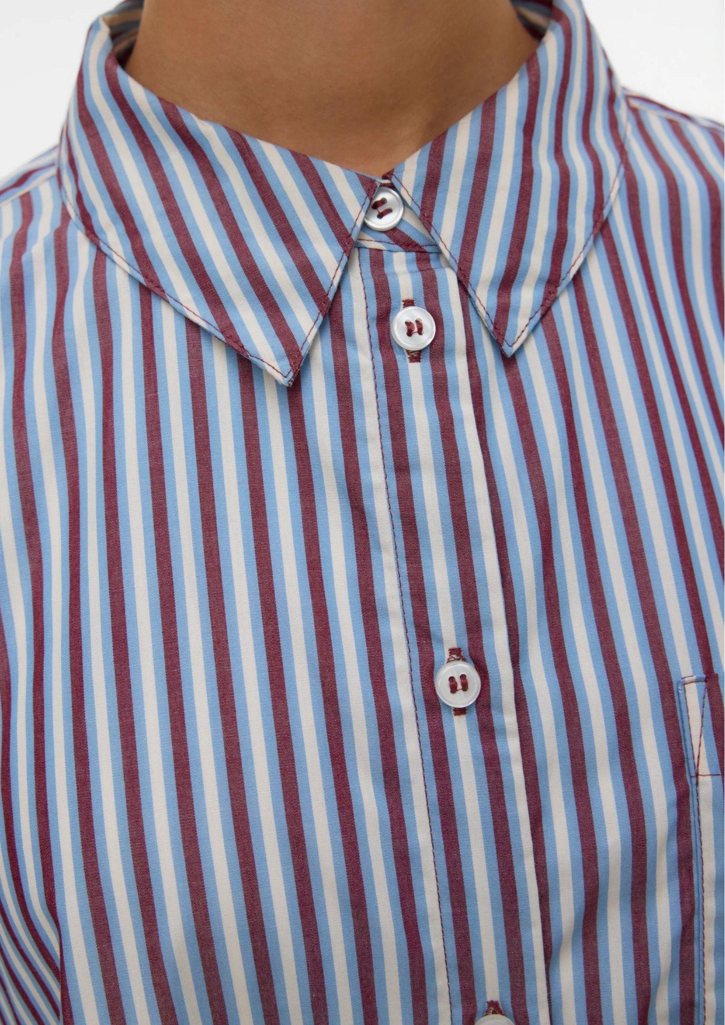 Vero Moda Camicia Donna Parina Azzurra Righe Bordeaux e Biache 10326180 Allure ZINFANDEL/BIRCH VERO MODA 