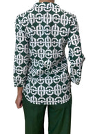 Emme Marella Camicia Donna Accolto Verde Fantasia Geometrica 2515111132200 001 EMME MARELLA 