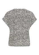 Vila T-Shirt Donna Biaca con Pois Neri 14101663 Sandshell DOT BLACK BEAUTY VILA 