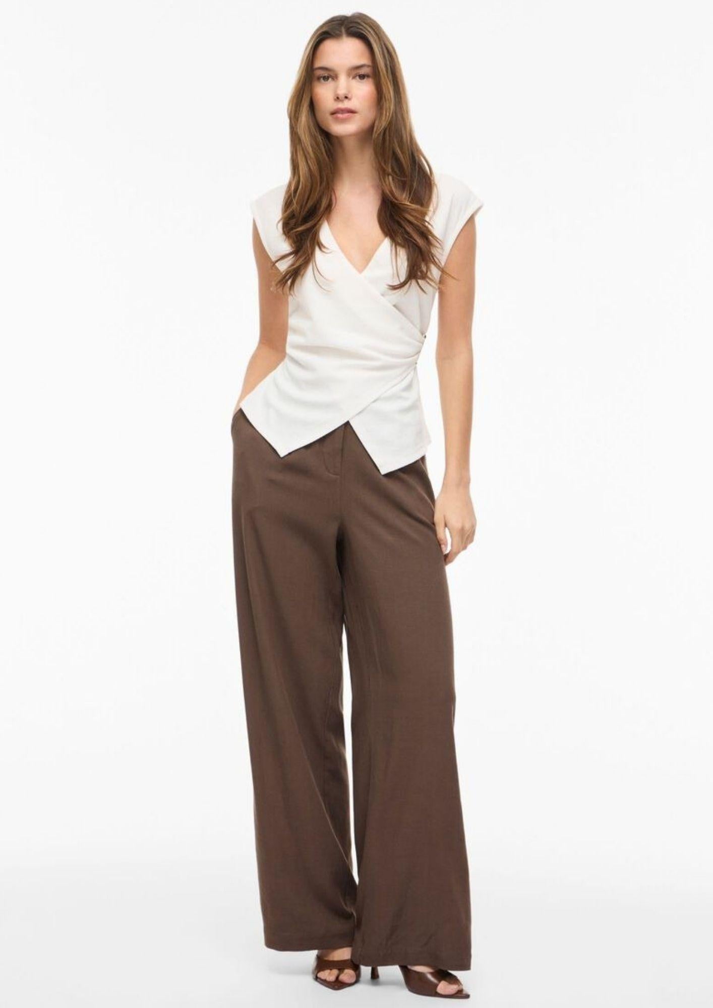 Vila Pantalone Donna Winnie Marrone 14113965 Slate Black VILA 