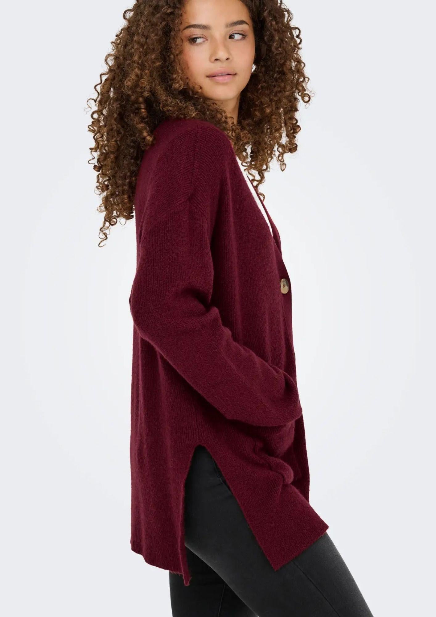 Cardigan Donna Only Ibi Bordeaux 15351147 Cabernet ONLY 