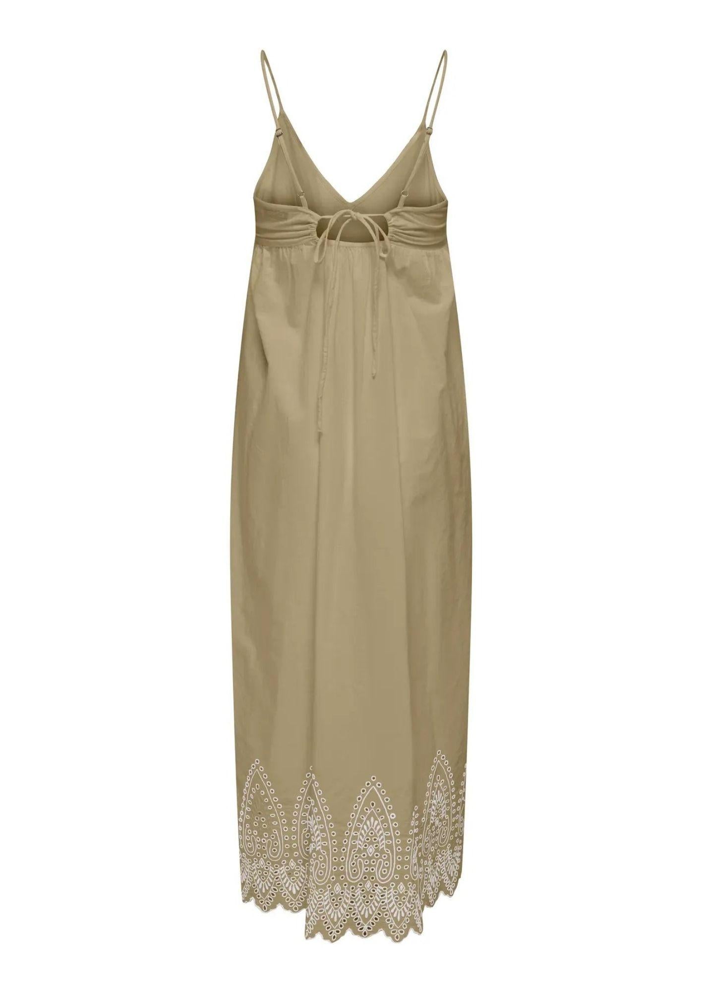 Only Abito Donna Tullum Verde Oliva 15369128 Olive Gray BRIGHT WHITE EMB ONLY 