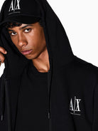 Armani Exchange Felpa con cappuccio e zip con logo ricamato Uomo Nero XM000371 AF10818 UC001 ARMANI EXCHANGE 