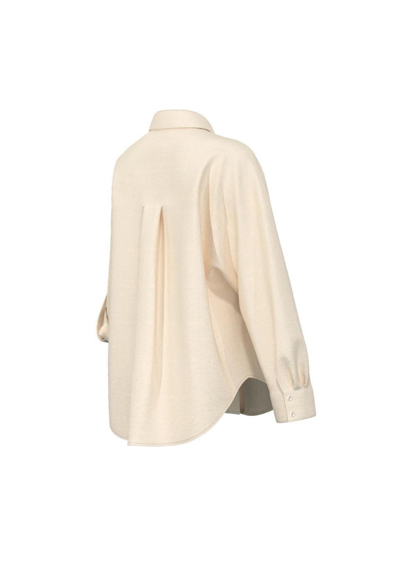 Emme Marella Camicia Emmuggioso Bianco Lana 2615111012200 001 EMME MARELLA 