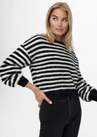 Only Maglione Donna Piumo Nero Egret 15235973 Black W. EGRET ONLY 