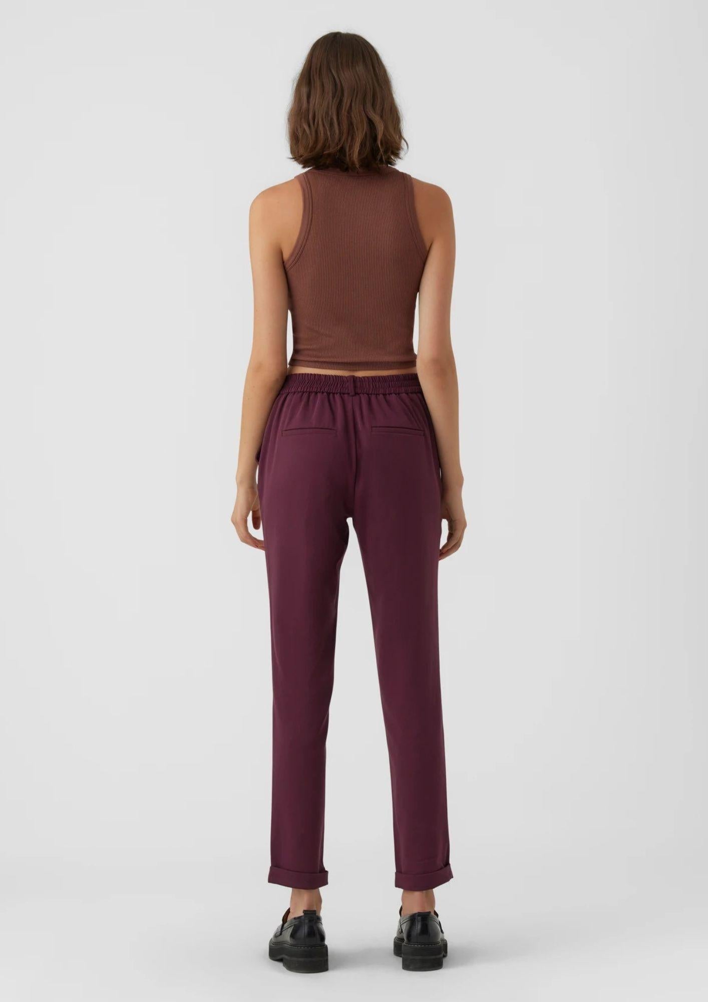 Vero Moda Pantaloni Donna Maya A Vita Media Viola 10225280 Winetasting VERO MODA 