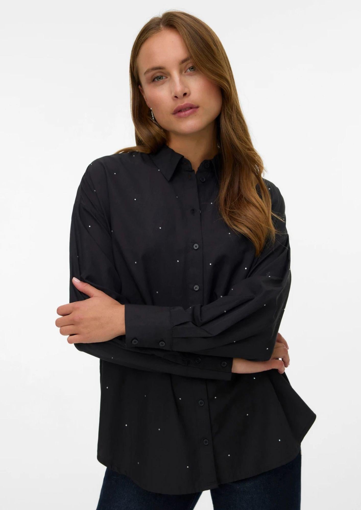 Vero Moda Camicia Donna Fanni Nera 10337791 Black VERO MODA 