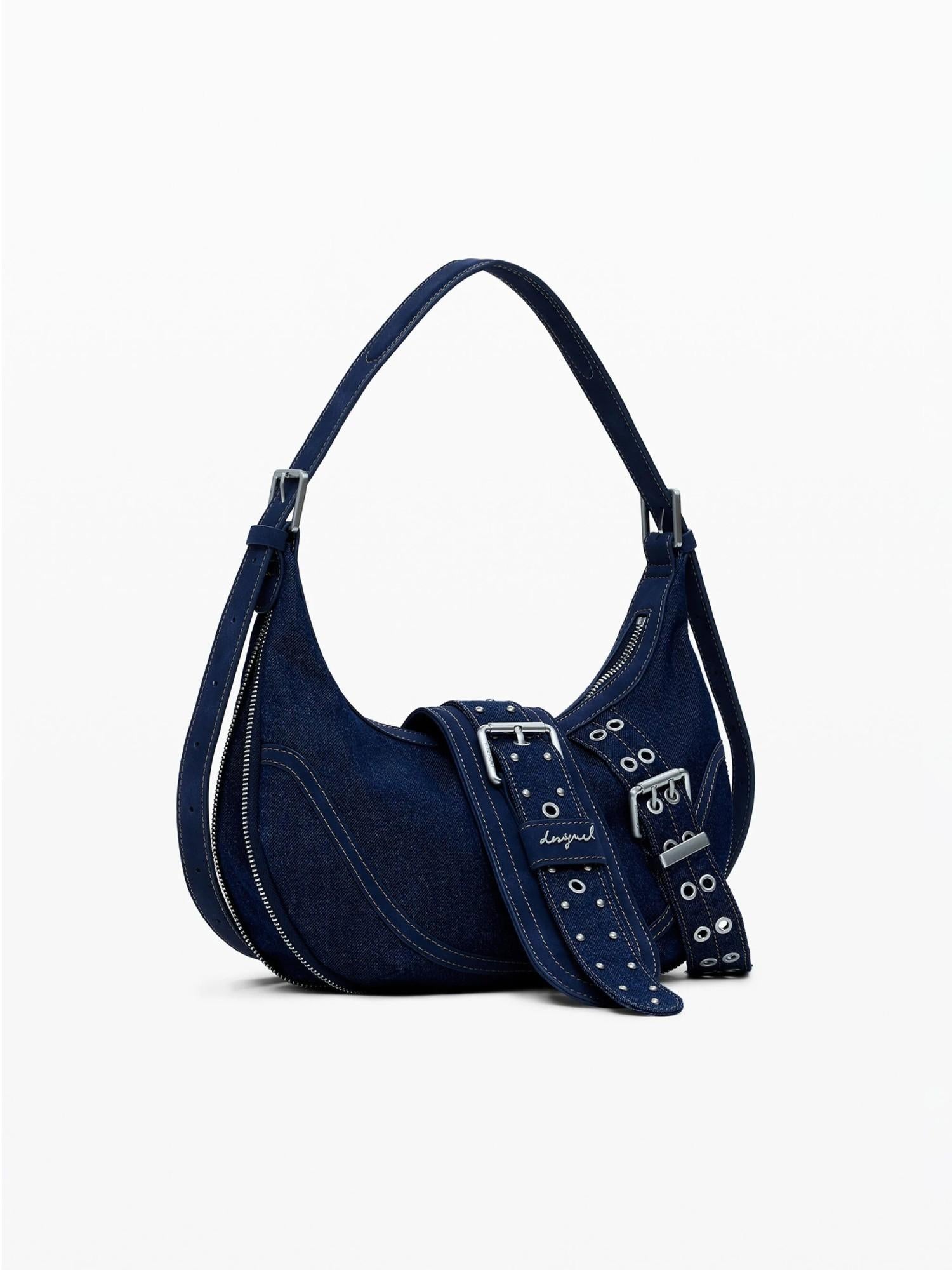 Desigual Borsa di jeans con fibbie media Donna Blu 25WAXD24 5008 DESIGUAL 