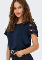 Jacqueline De Yong Top Donna Hannah Blu 15312609 Black Iris JACQUELINE DE YONG 