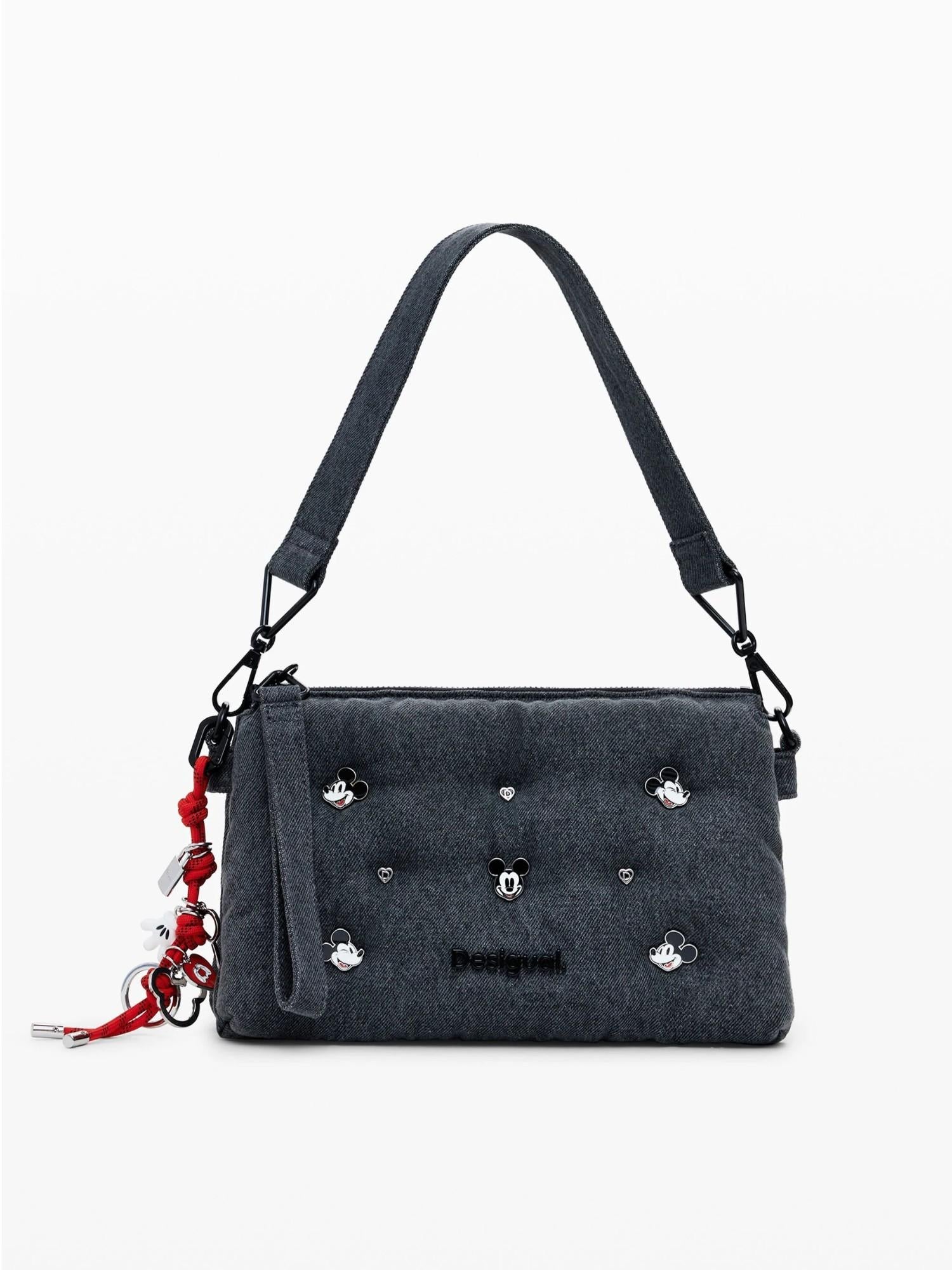 Desigual Borsa a tracolla in denim Mickey media Donna Nero 25WAXD08 2070 DESIGUAL 