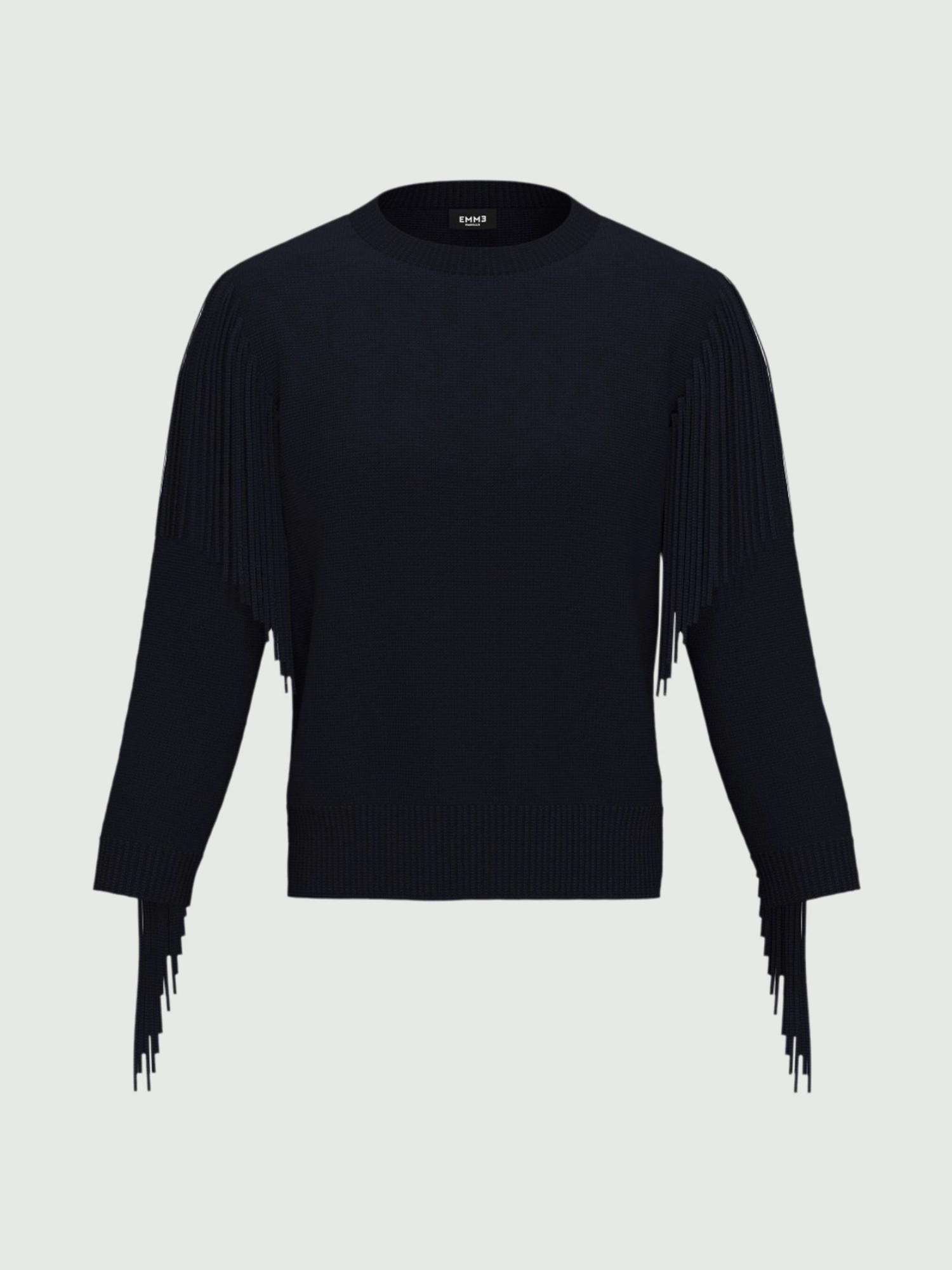 Emme Marella Maglia over con frange Donna Falco Blu 2525366281200 013 EMME MARELLA 