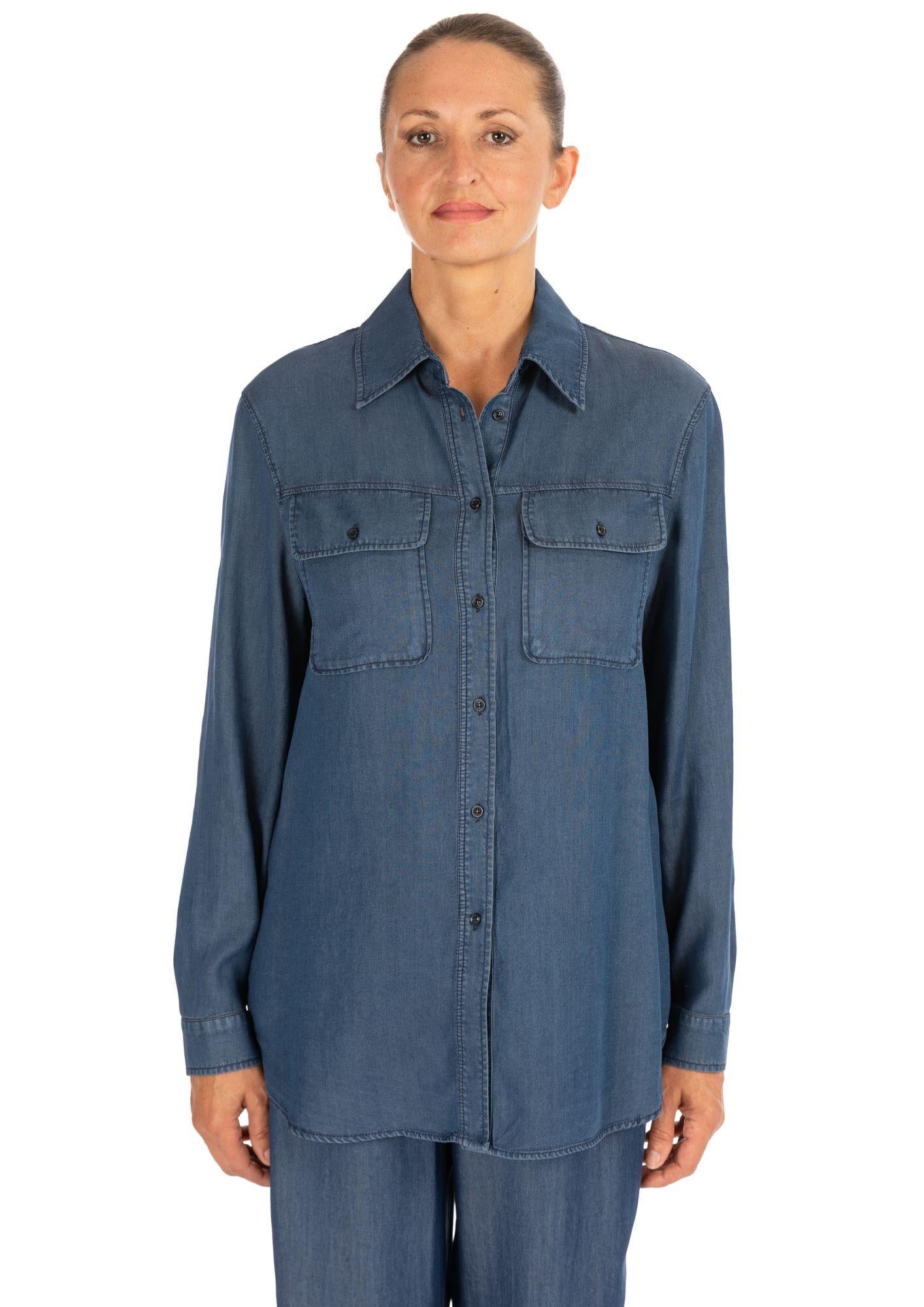 Diana Gallesi Camicia Donna Blu Denim 5400R003098N 34 DIANA GALLESI 