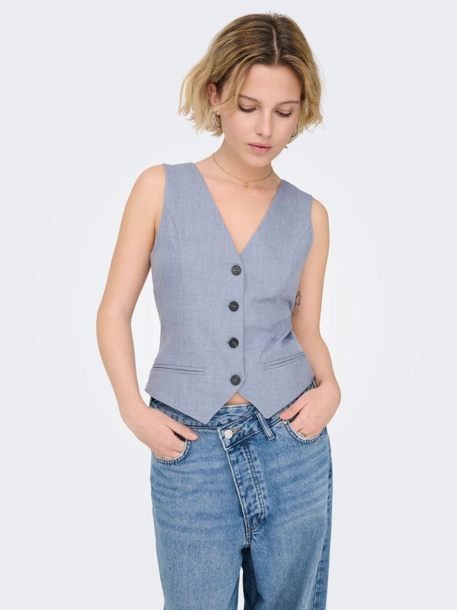 Only Gilet Donna Vintage Indigo Onllinda 15336753 Vintage Indigo ONLY 