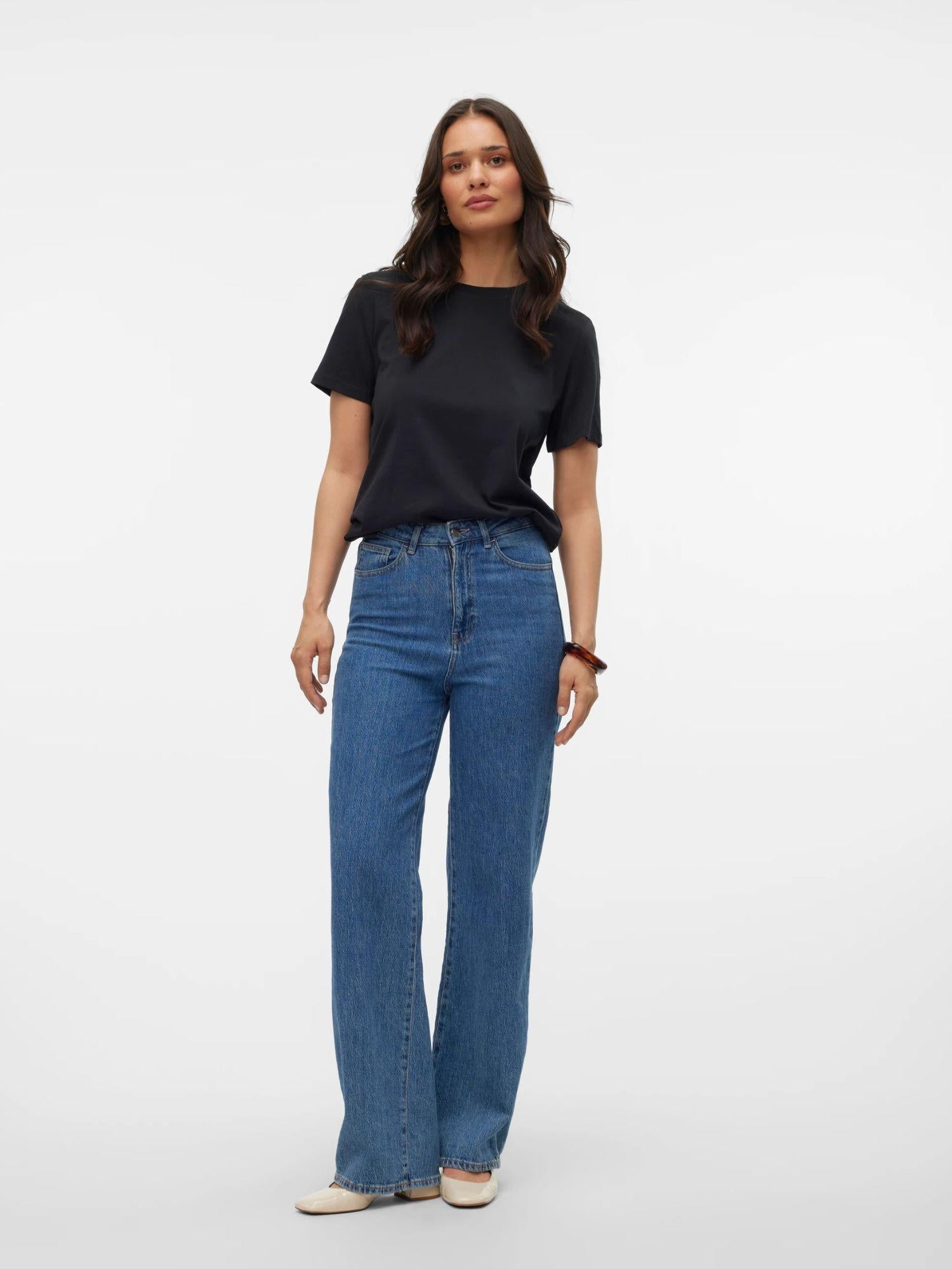 Vero Moda T-Shirt Donna Nero Vmpaulina 10316991 Black VERO MODA 