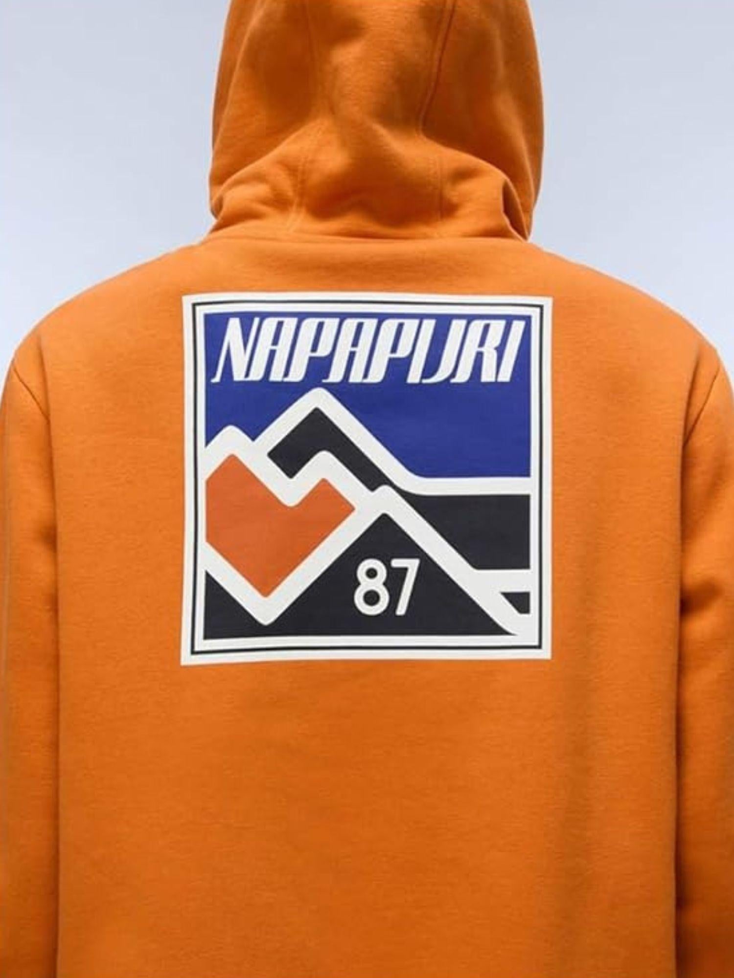 Napapijri Felpa Uomo con Cappuccio Guide Arancione Zucca NP0A88V4 A68 NAPAPIJRI 