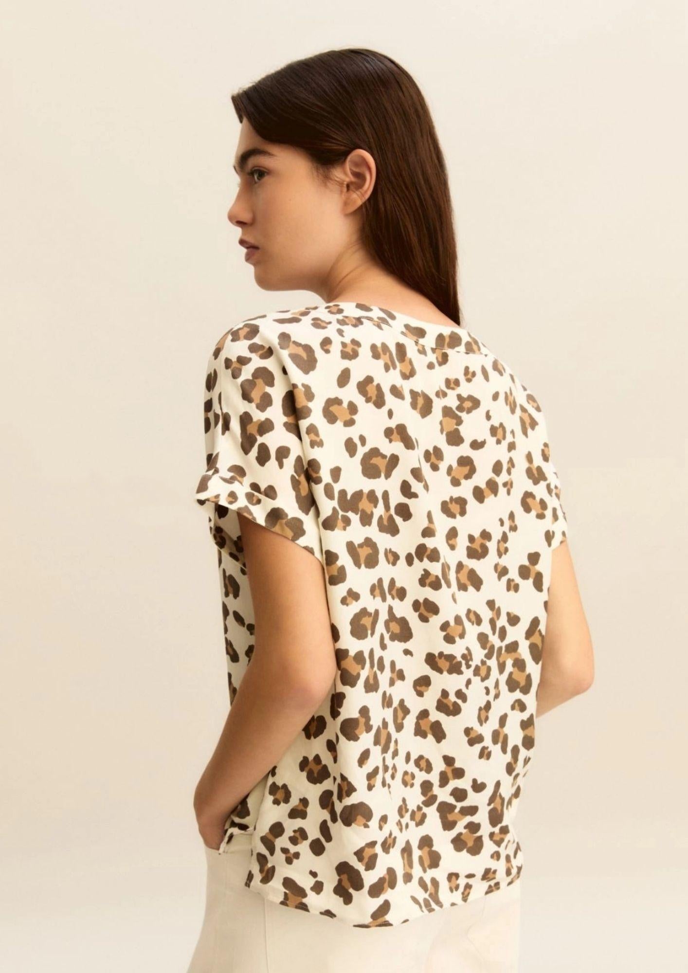 Emme Marella Maglia Donna Emmrane Bianco Burro Animalier 2615111211200 002 EMME MARELLA 