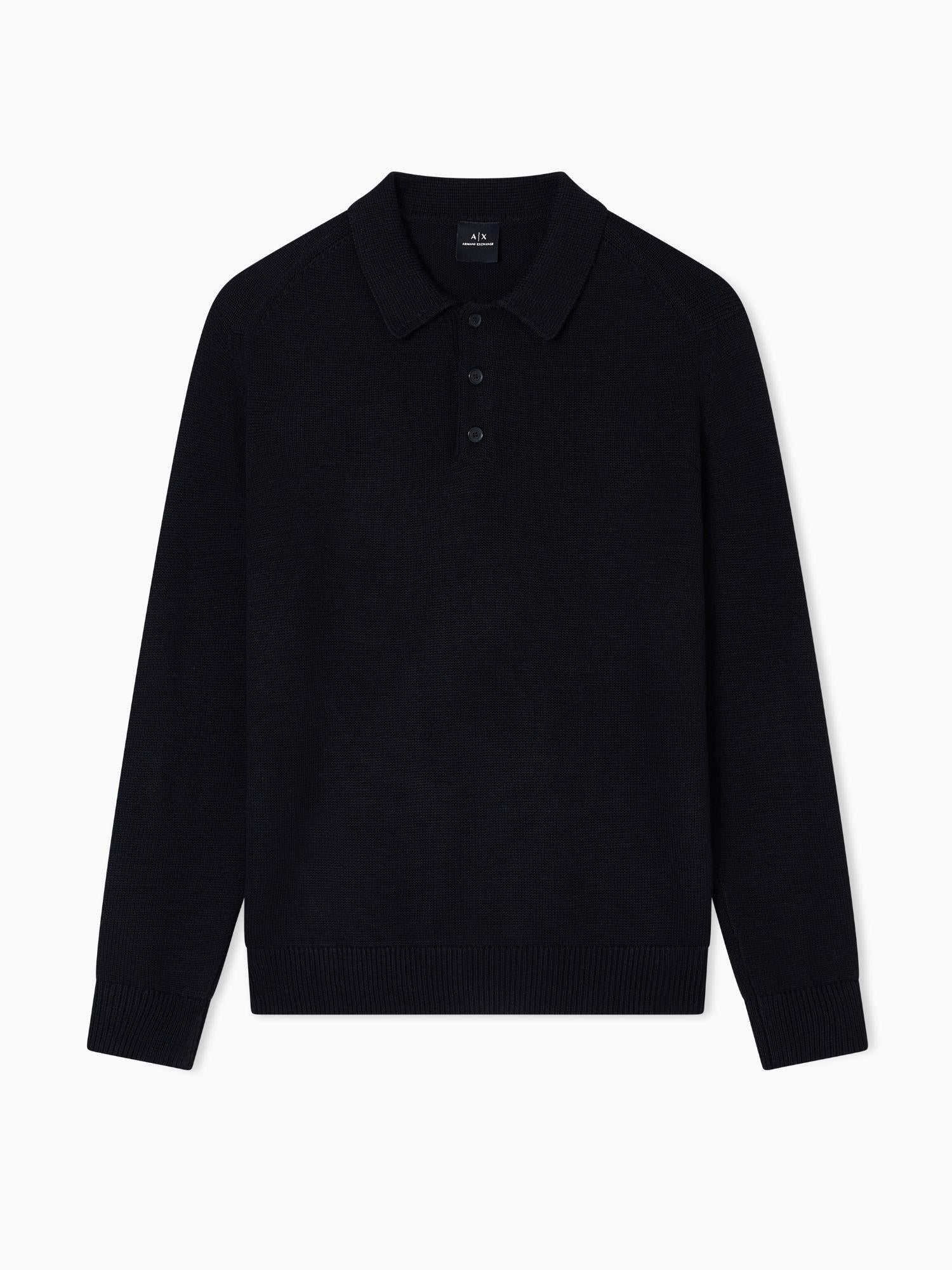 Armani Exchange Polo in maglia di lana e cotone Uomo Nero XM001915 AF14008 UC001 ARMANI EXCHANGE 