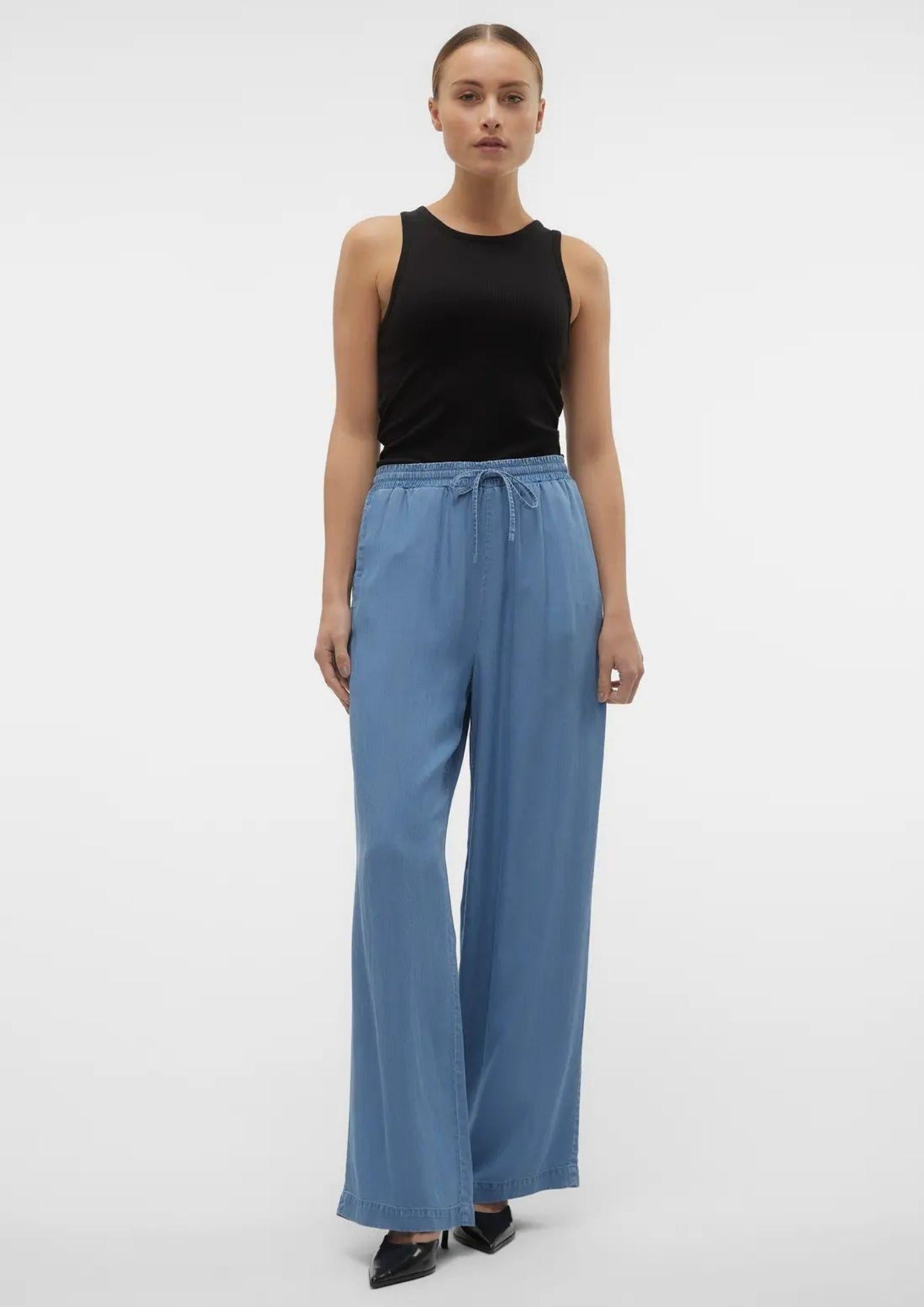Vero Moda Pantalone Donna Bree Blu Medio Denim 10304898 Medium Blue Denim VERO MODA 