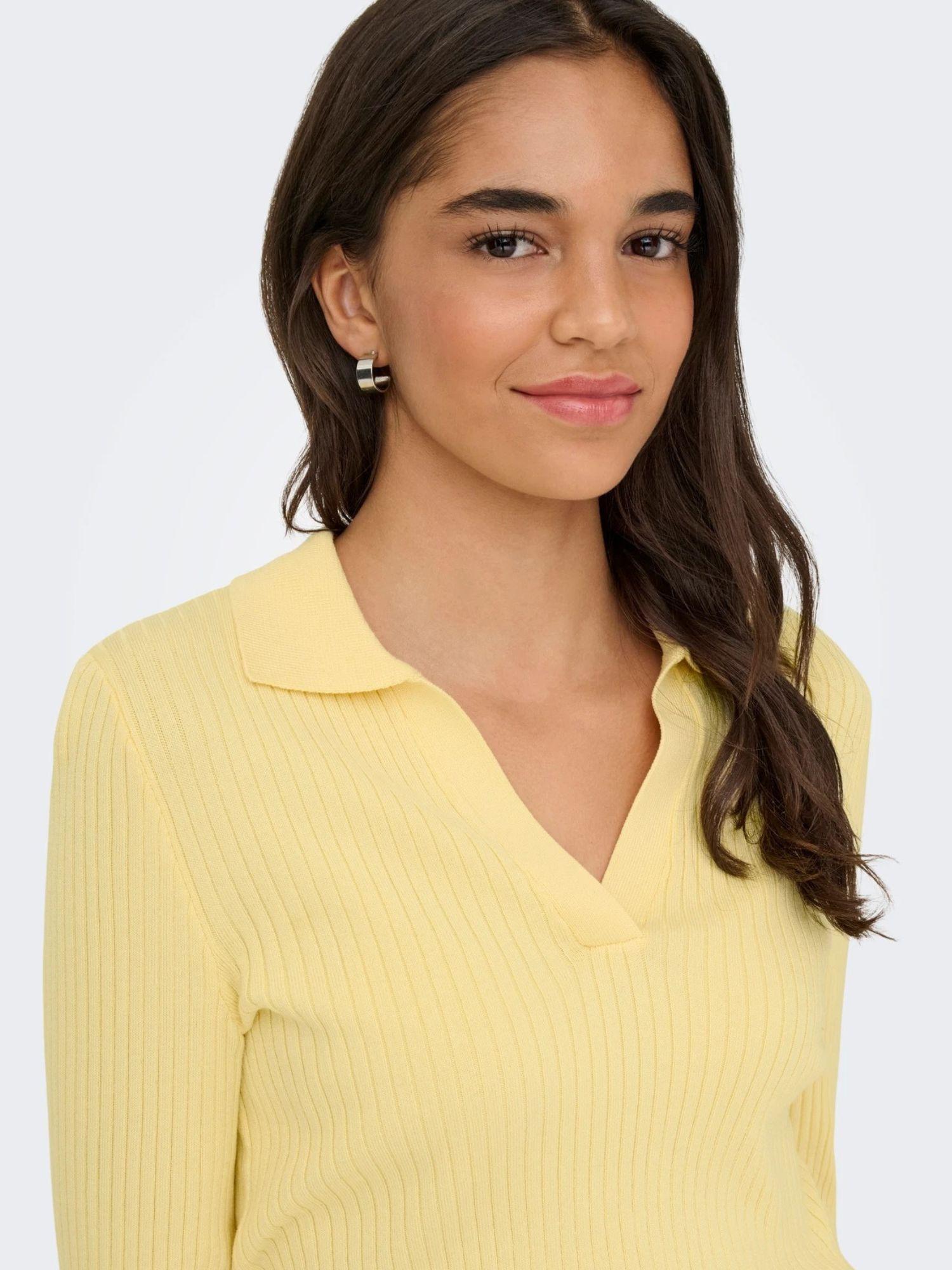 Only Maglia Polo Donna Double Cream Onlkaya 15344841 Double Cream ONLY 