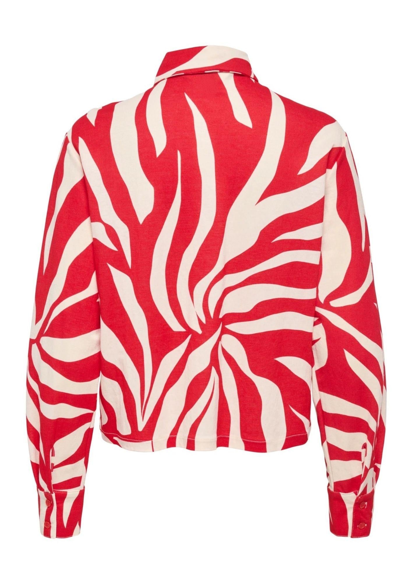 Only Camicia Donna Sakura Bianco e Rosso 15366883 Barbados Cherry ONLY 