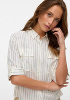 Aware Camicia Donna Ryder Bianca Righe Nere 10328652 Snow White Black AWARE 