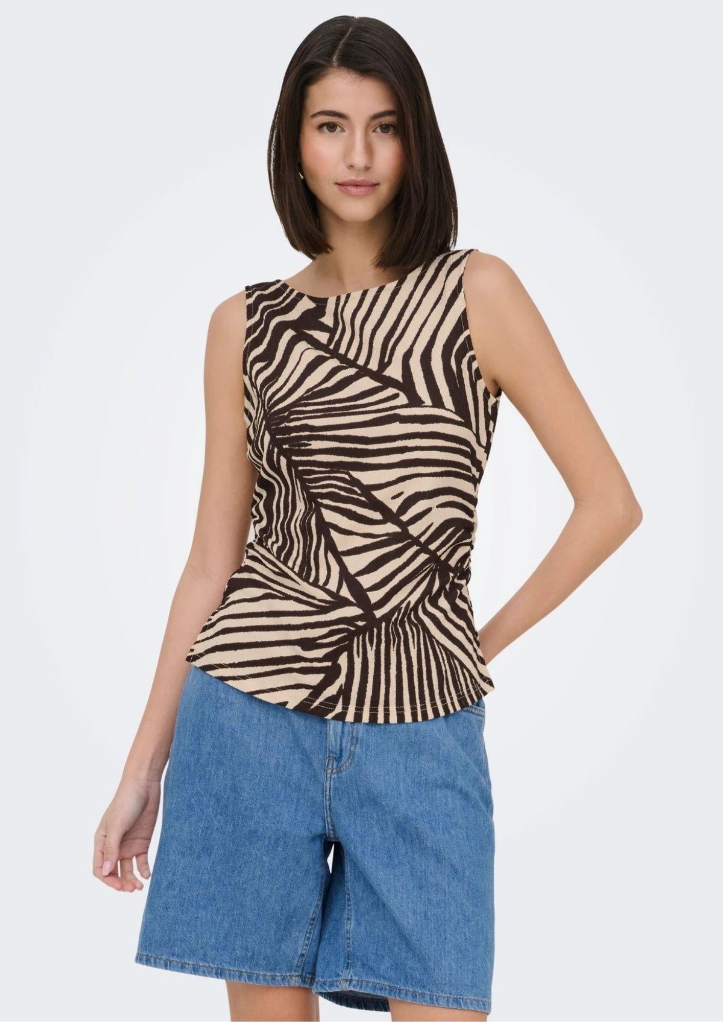 Jacqueline De Yong Top Donna Debbie Sabbia e Marrone 15371547 Sandshell CHOCOLATE JACQUELINE DE YONG 