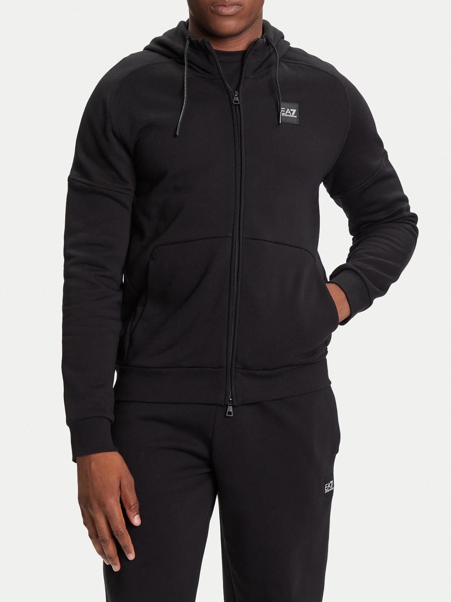 EA7 Emporio Armani Tuta Uomo con cappuccio full zip Nero 7M000914 AF10377 UC001 EA7 EMPORIO ARMANI 