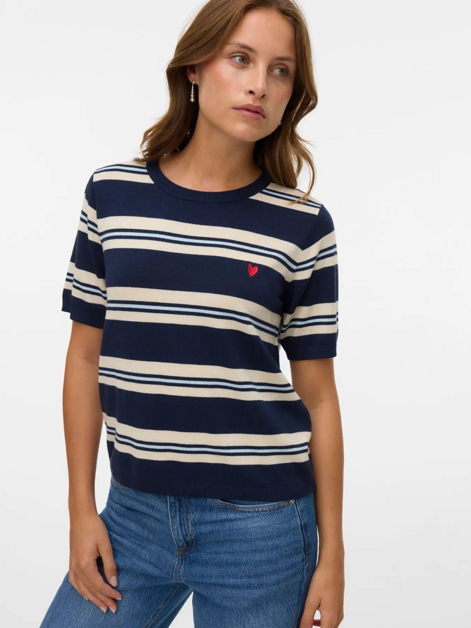 Vero Moda VMCARMELIA Pullover in maglia Donna Navy Blazer W. ICE WATER AND BIRCH 10330825 Navy Blazer VERO MODA 