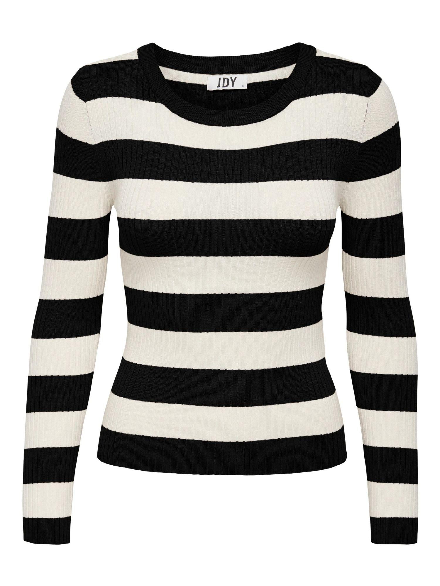 Jacqueline De Yong Maglione Donna Plum Nero Eggnog Stripes 15277223 Black W EGGNOG STRIPES JACQUELINE DE YONG 