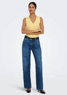 Jacqueline De Yong Top Donna Nanna Giallo 15351433 Double Cream JACQUELINE DE YONG 