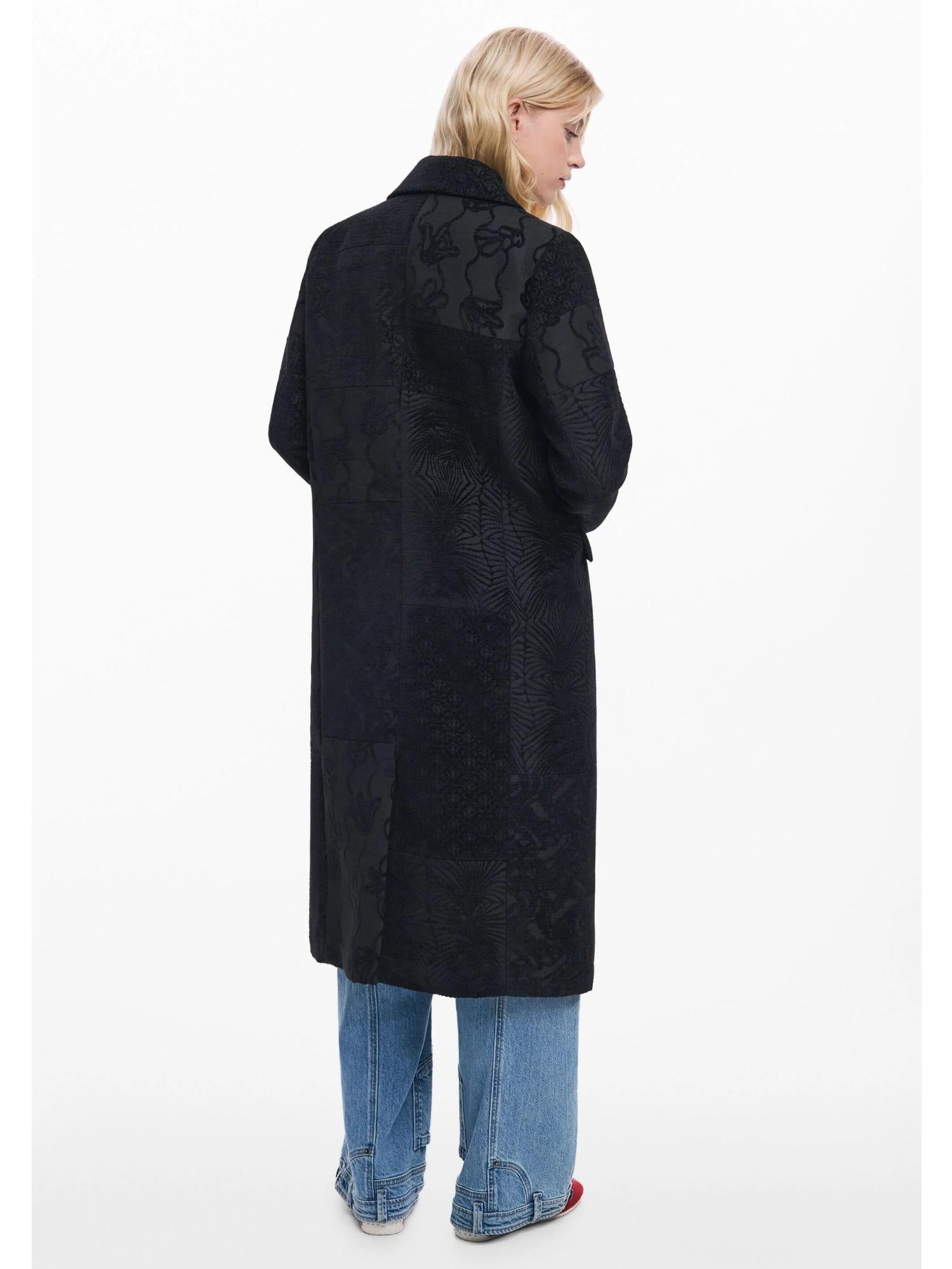 Desigual Cappotto nero a trama Donna 25WWEW16 2000 DESIGUAL 