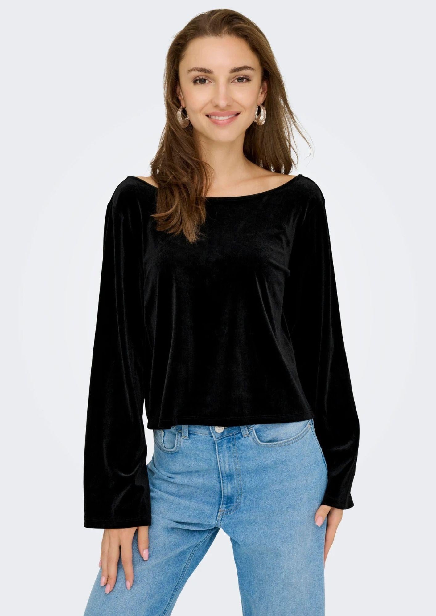 Jacqueline De Yong Maglia Donna Victory Nera 15363518 Black BOW JACQUELINE DE YONG 