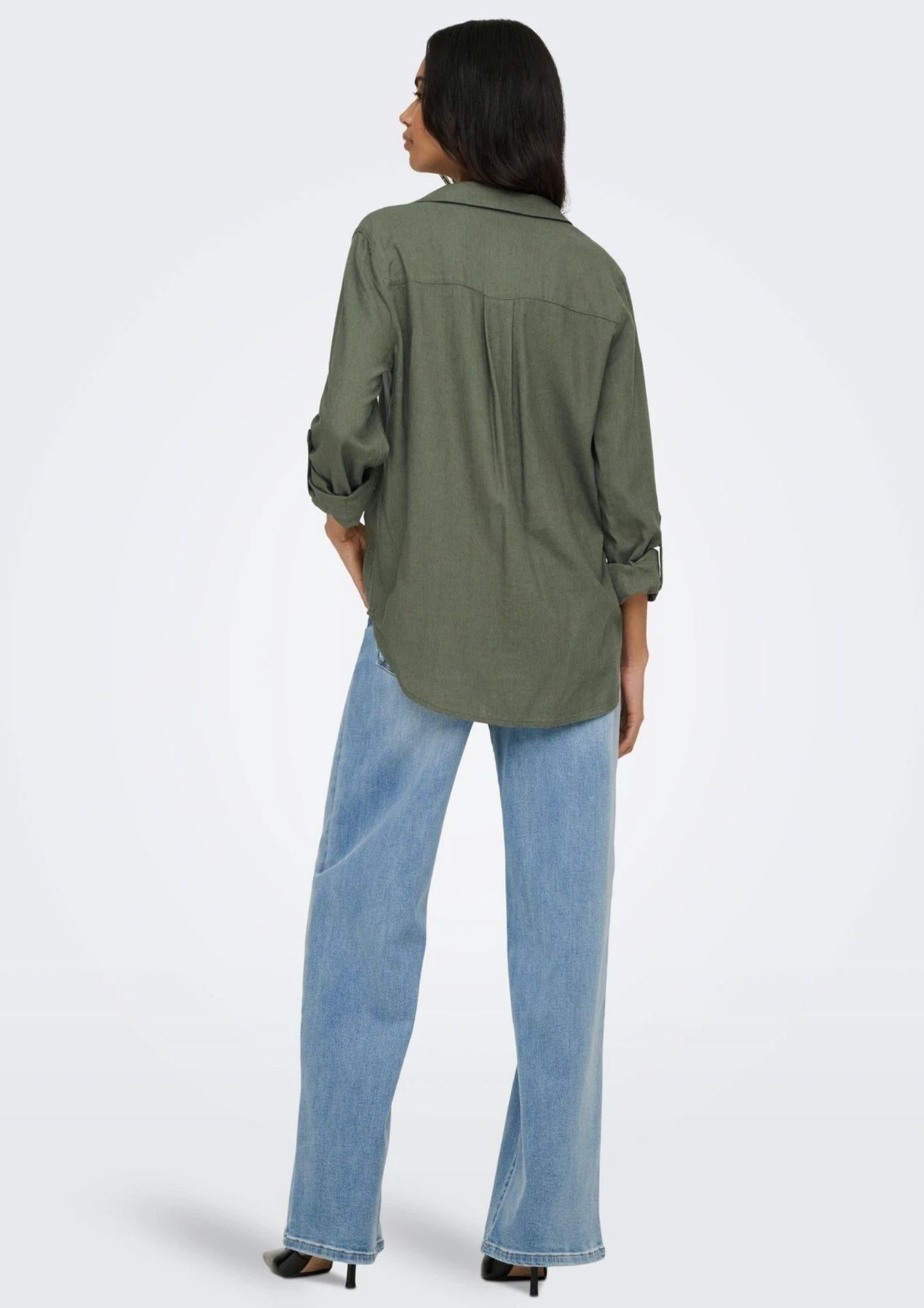 Only Camicia Donna Goa Verde Oliva 15363991 Smokey Olive ONLY 