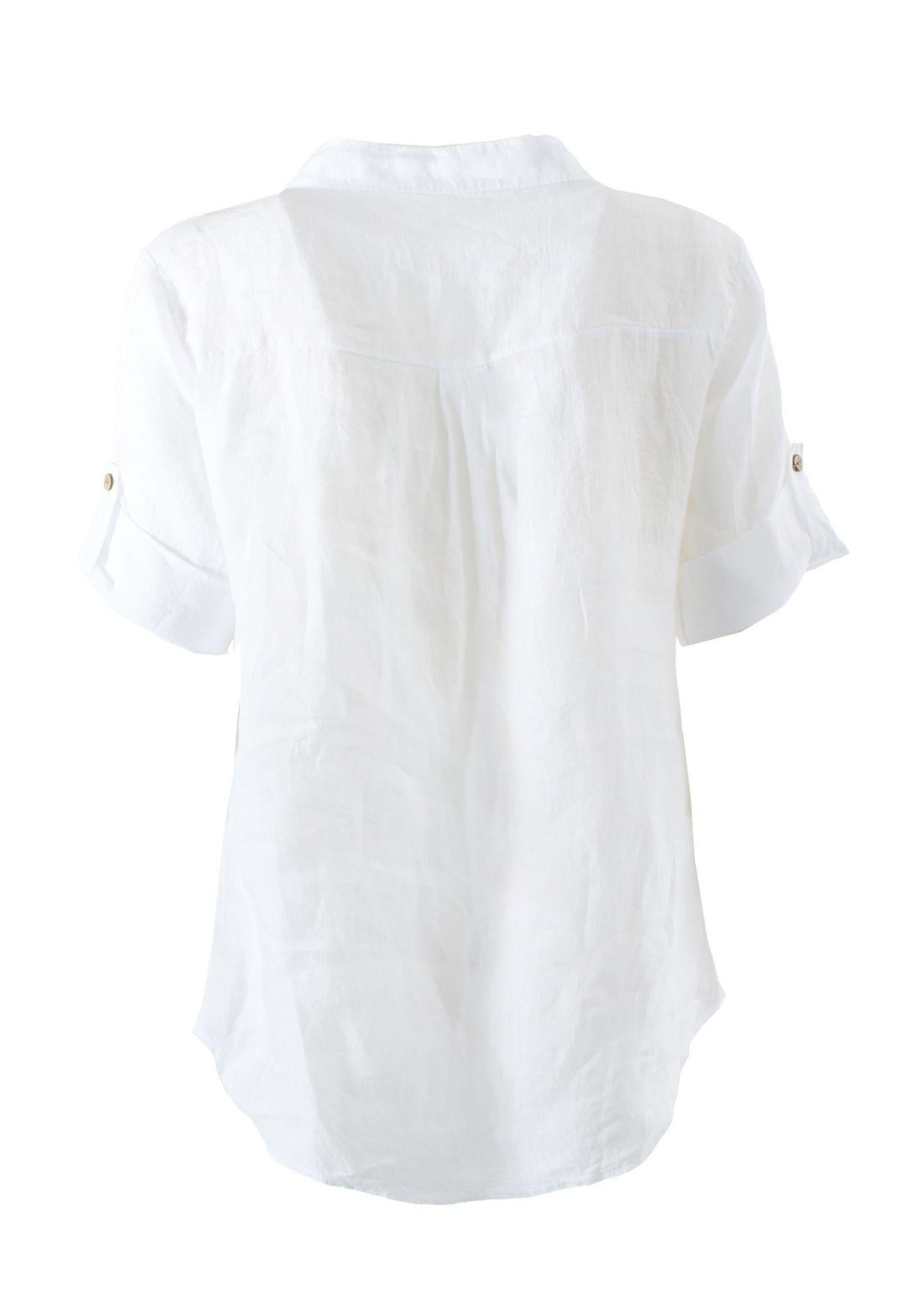 Yes Zee Camicia Donna Misto Lino Bianca C231 YZ00 0101 YES ZEE 