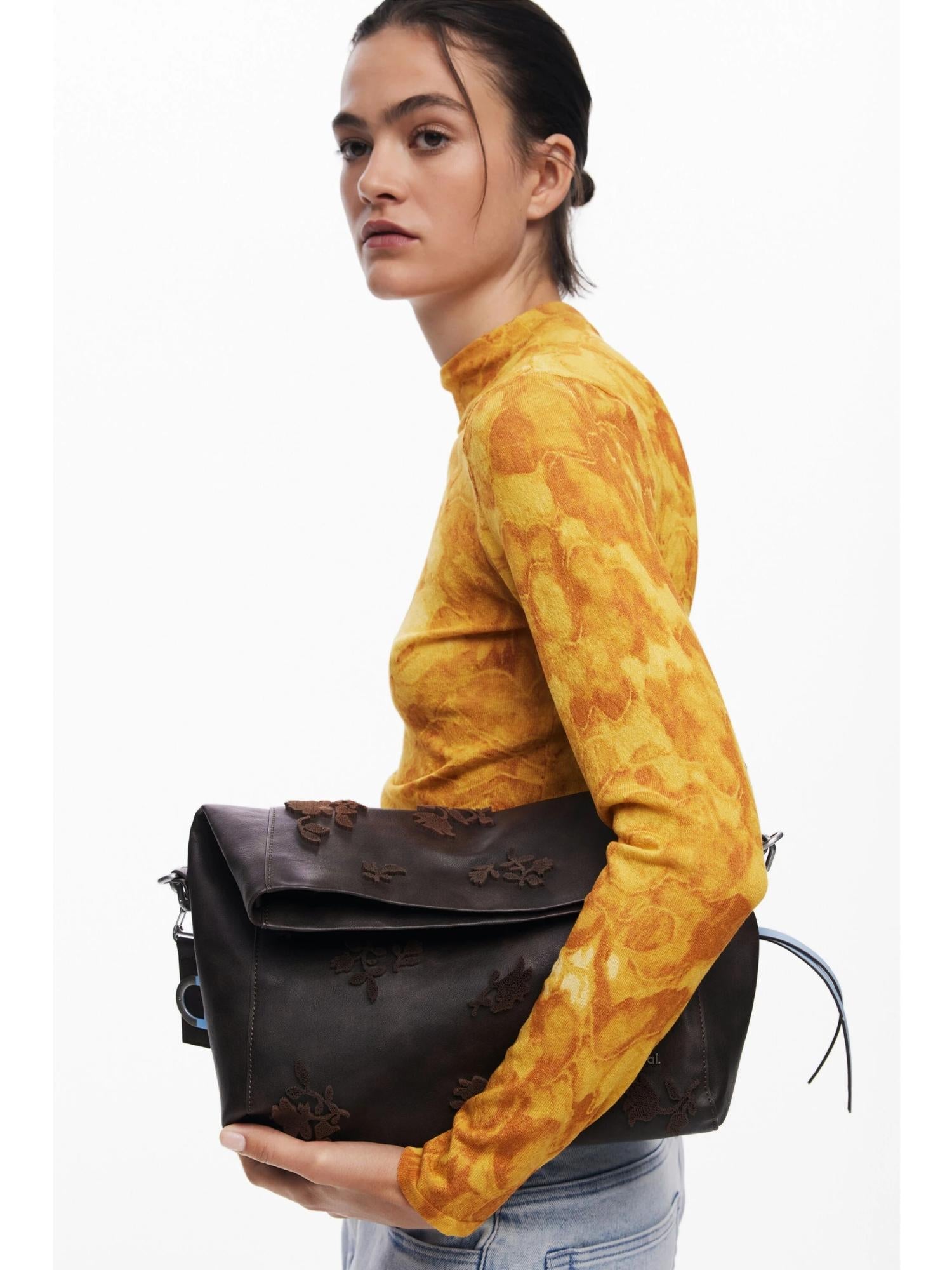 Desigual Borsa convertibile con dettagli folcloristici Donna Marrone 25WAXPBA 6009 DESIGUAL 