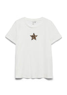 Vero Moda Top Donna Isuma Bianco 10340644 Snow White STAR PATCH VERO MODA 
