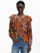 Desigual Blusa romantica paisley Donna Arancione 25WWBW08 7002 DESIGUAL 