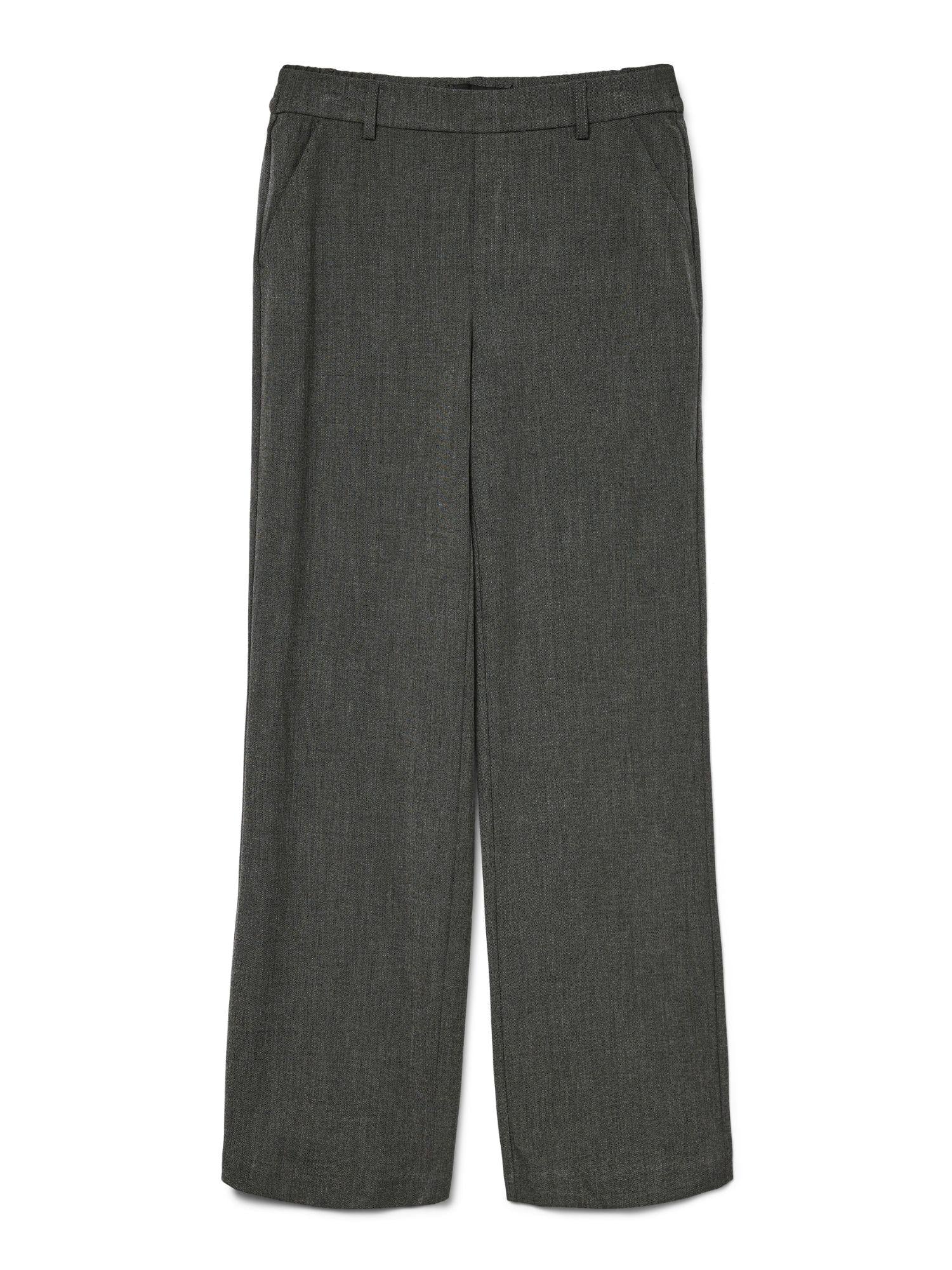 Vero Moda Pantaloni Donna Maya A Vita Media Nero Grey Melange 10331956 Black GREY MELANGE VERO MODA 