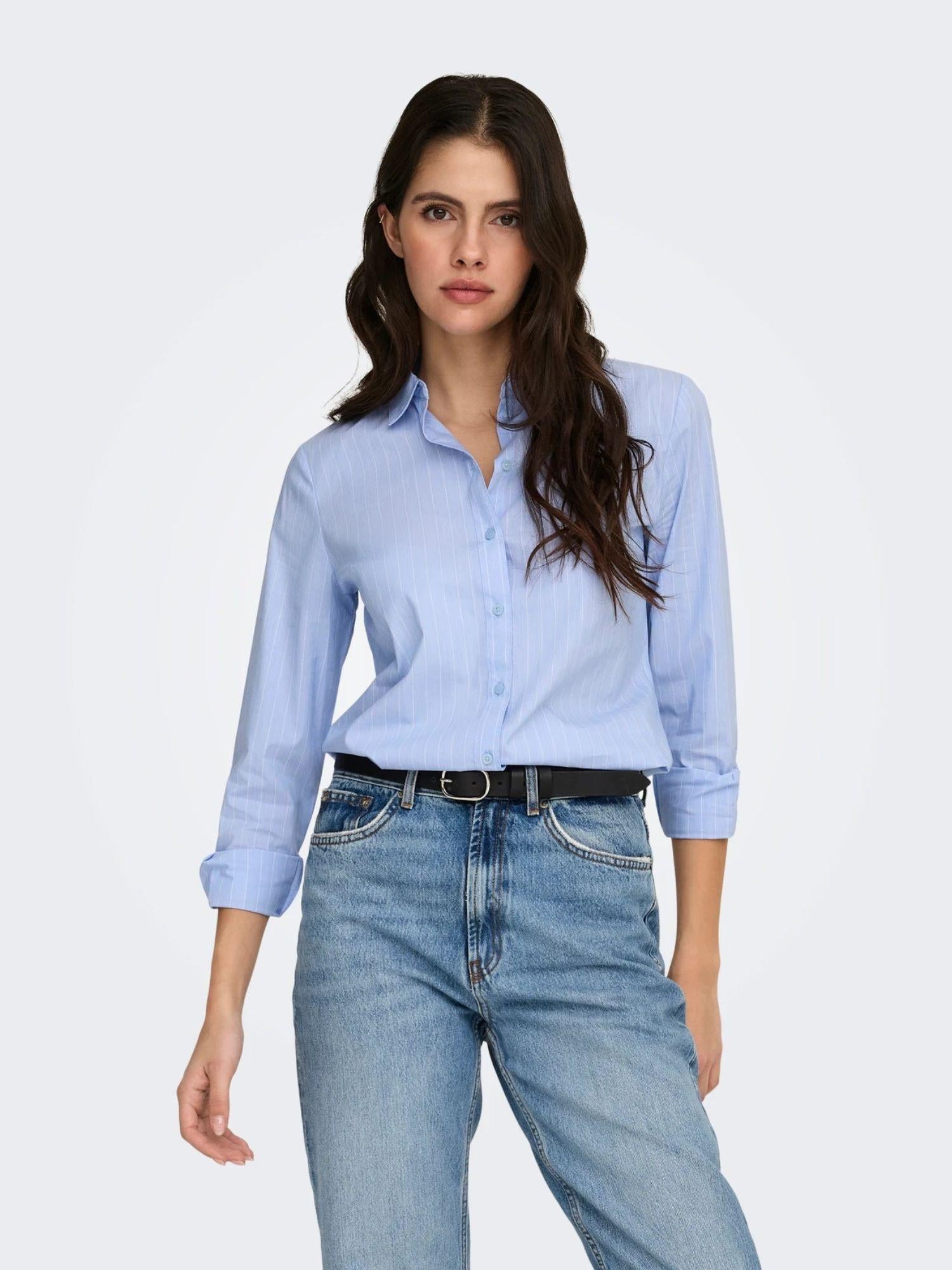 Jacqueline De Yong Camicia Donna Cashmere Blue Jdymio 15149877 Cashmere Blue CLOUD DANCER JACQUELINE DE YONG 