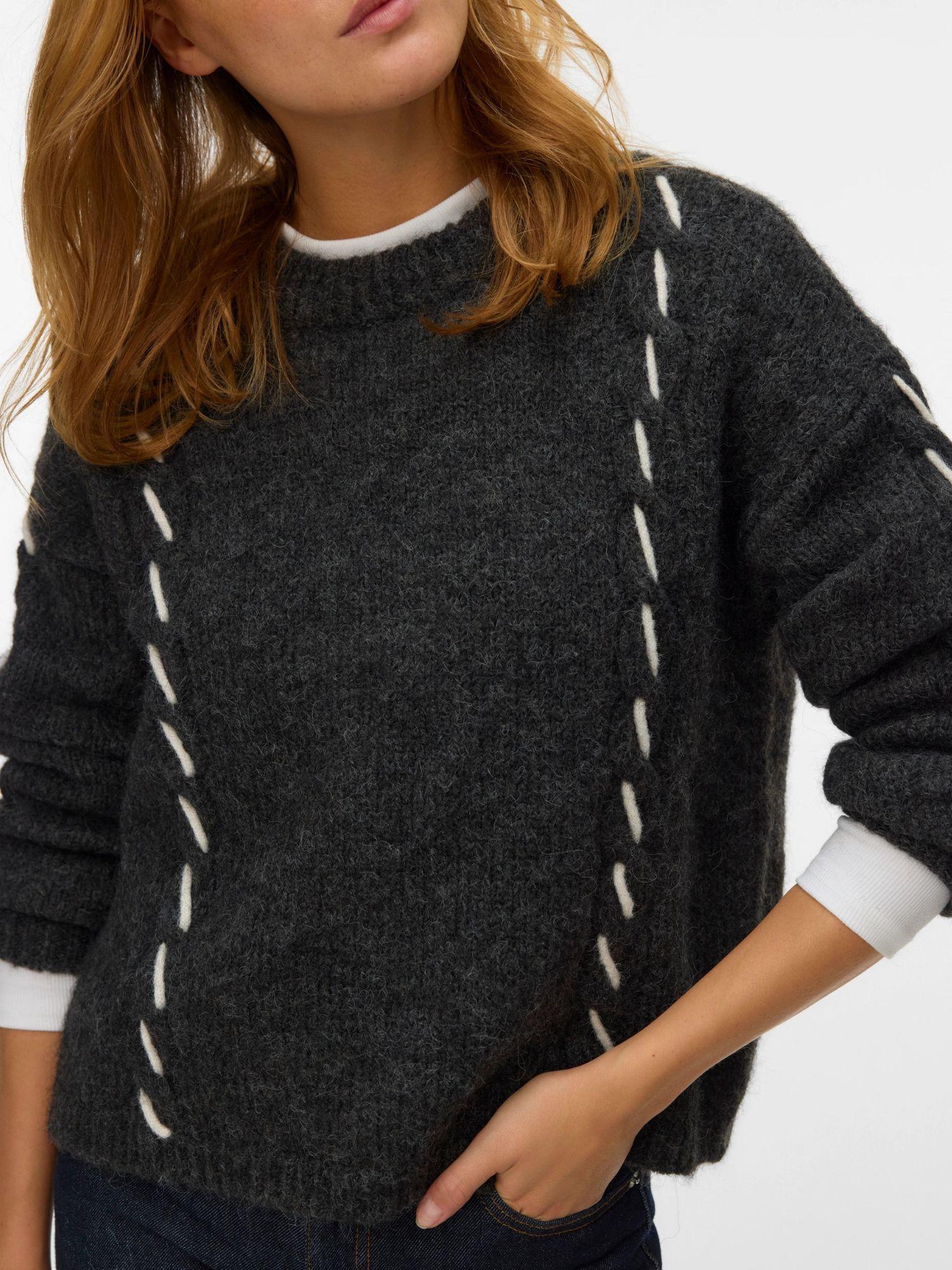 Vero Moda VMILINA Maglione Donna Dark Grey Melange 10334866 Dark Grey Melange VERO MODA 