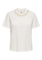 Only Top Donna Parker Bianco 15343568 Cloud Dancer Rhinestone ONLY 