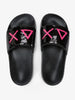 Slippers Beach Sequin Ciabatte Nero Fuxia Fluo