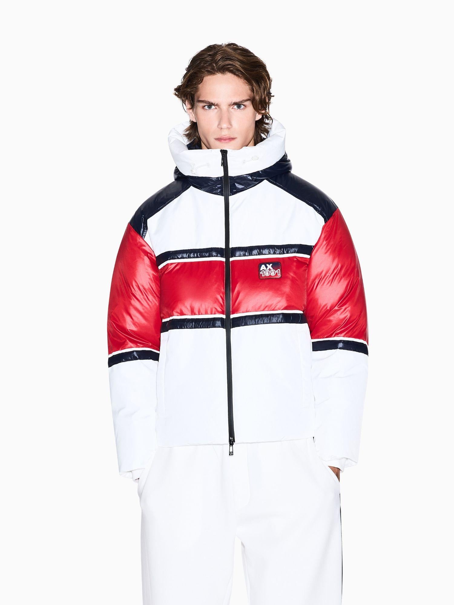 Armani Exchange Giubbotto con bande a contrasto Uomo Bianco XM001495 AF16649 M0055 ARMANI EXCHANGE 