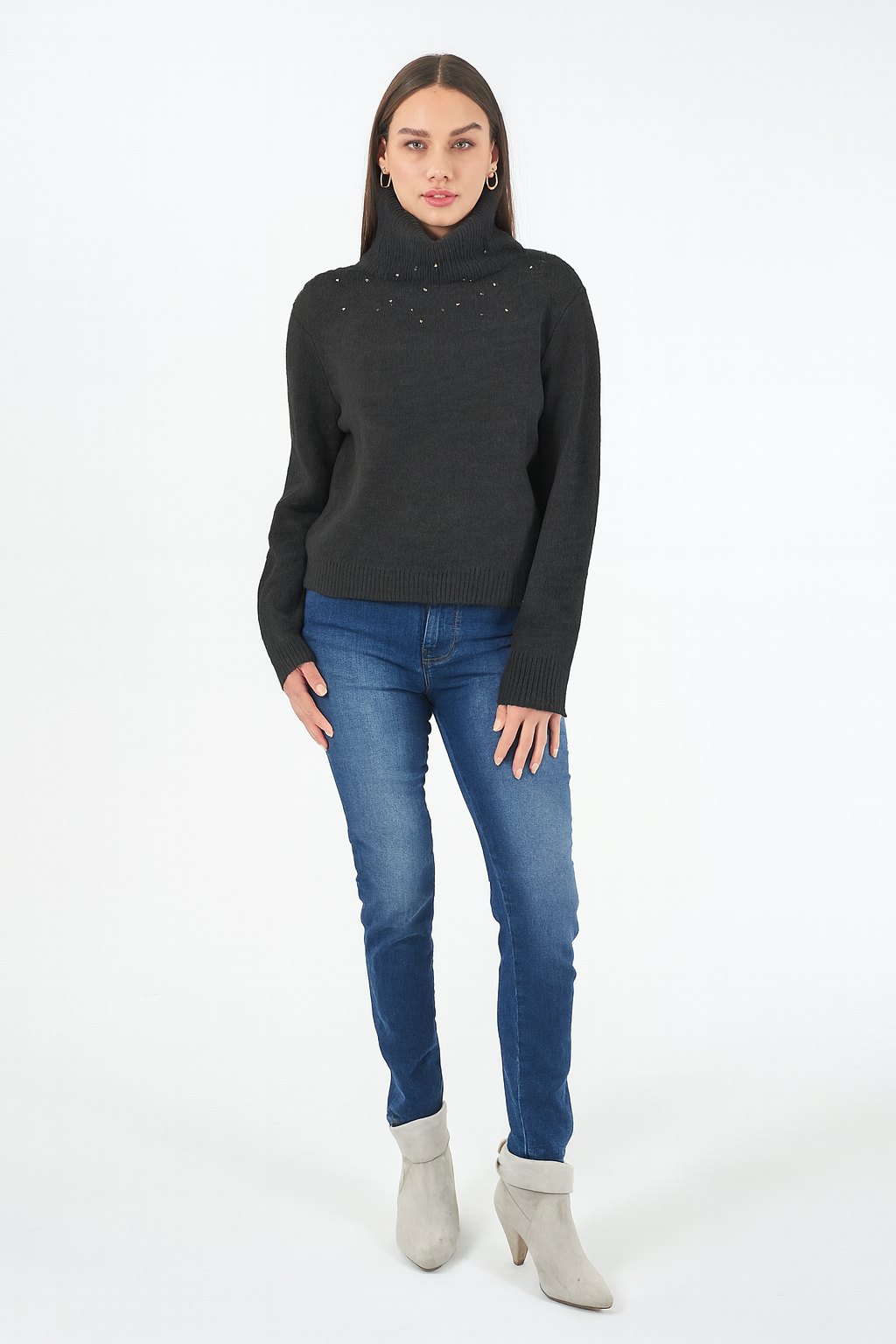 Yes Zee Maglia Donna Grigio Antracite M083 JZ00 0835 YES ZEE 