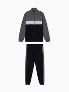 EA7 Emporio Armani Tuta Athletic Colour Block in misto cotone organico ASV Uomo Nero Asfalto 7M000941 AF10377 MC165 EA7 EMPORIO ARMANI 