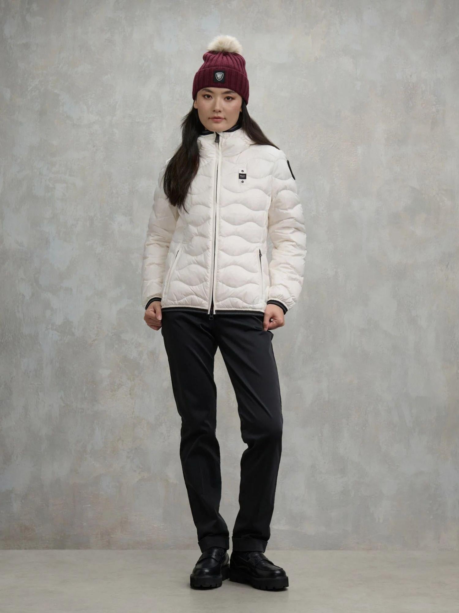 Blauer Piumino ad onde Camelia Donna Bianco ottico BLDC03095 6047 100 BLAUER 