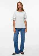 Vero Moda Top Donna Ivacy Bianco 10340787 Snow White SNOW WHITE LACE VERO MODA 
