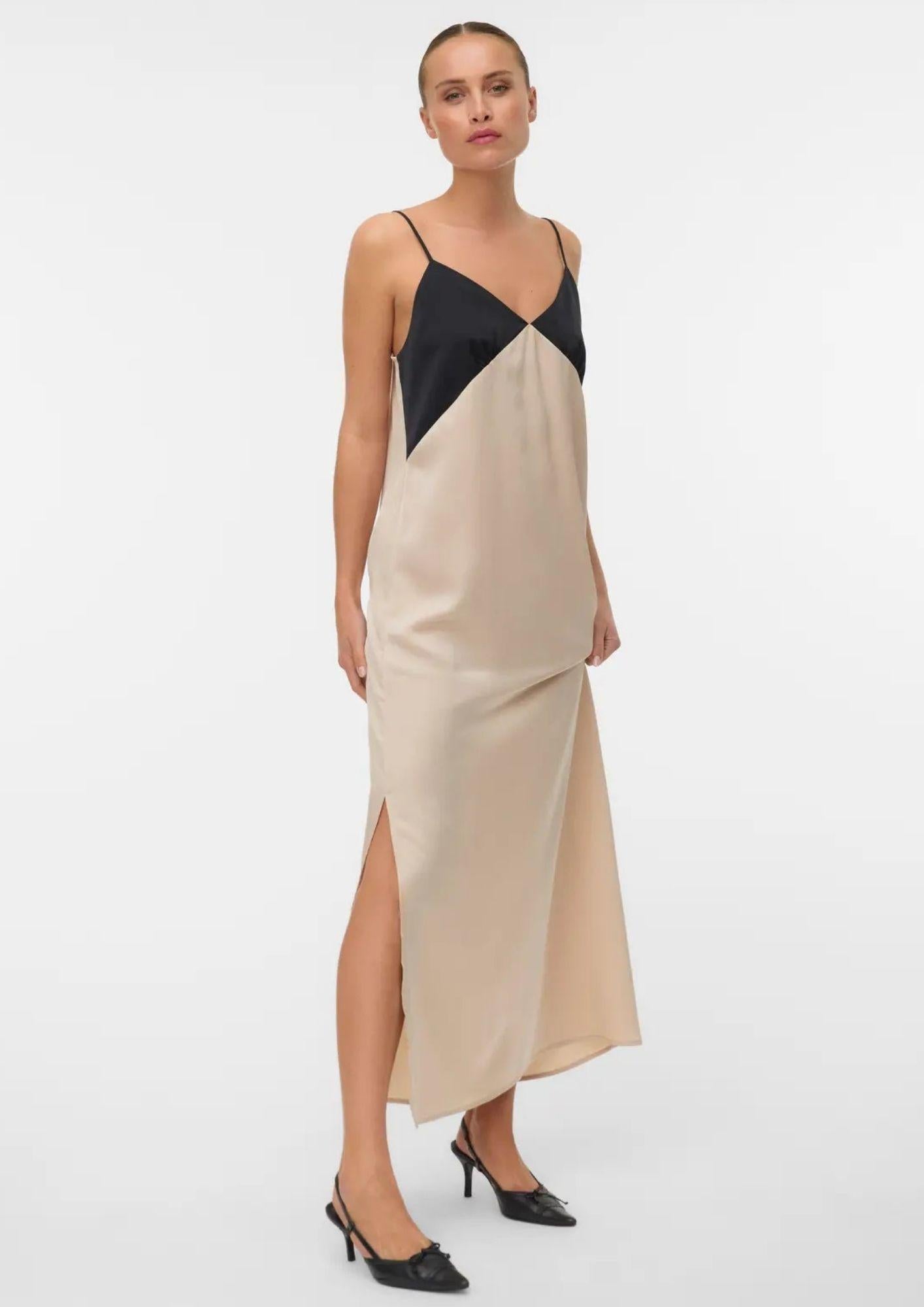 Vero Moda Abito Donna Joi Nero e Grigio Cemento 10341488 Black CEMENT CONTRAST VERO MODA 