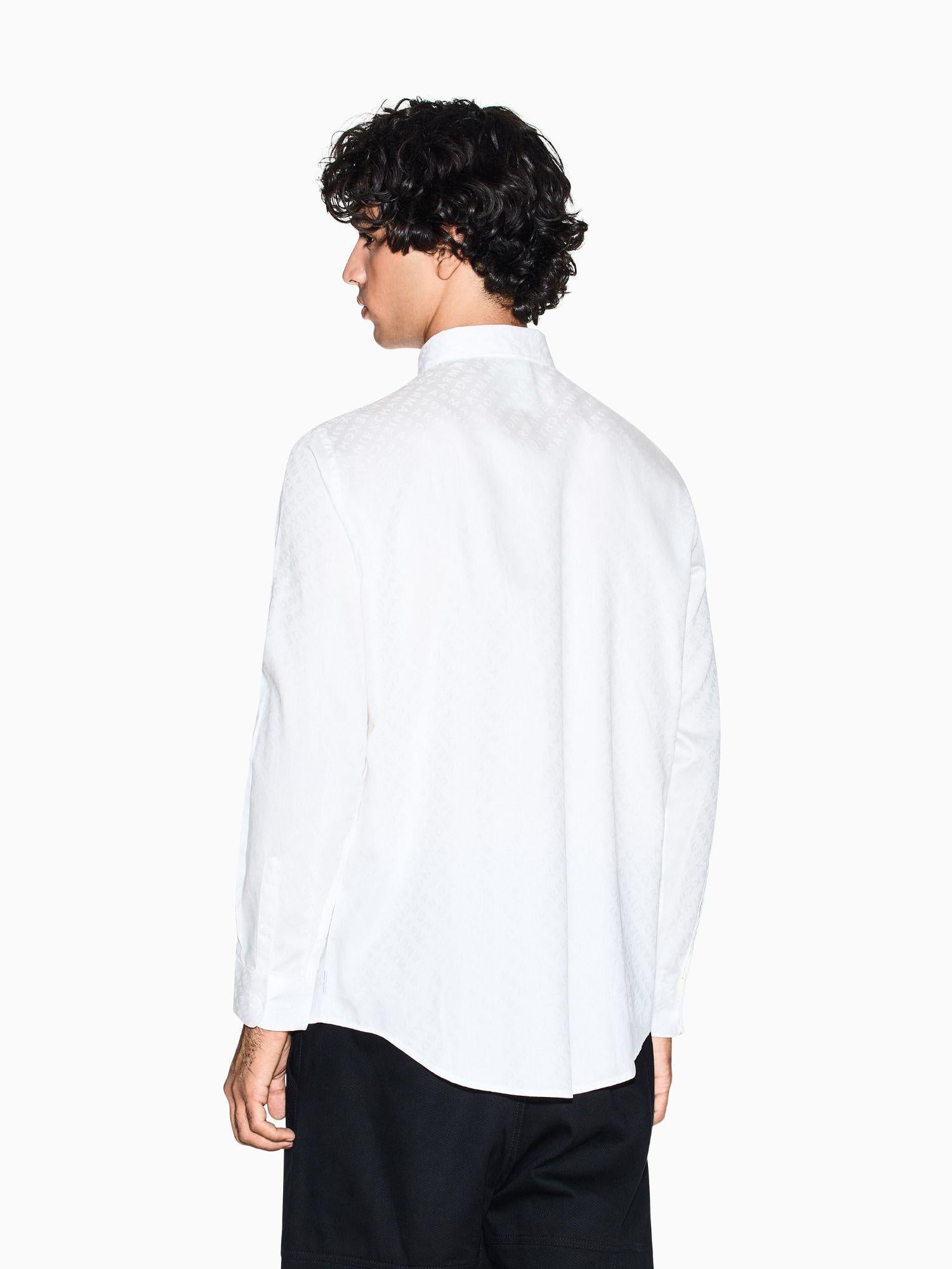 Armani Exchange Camicia regular fit logo allover Uomo Bianco XM001142 AF13131 F0051 ARMANI EXCHANGE 